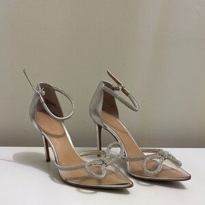 Silver Bow Heels